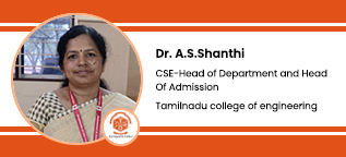 Tamilnadu College of Engineering, Coimbatore, Head of Admission and CSE Department: Dr. A.S. Shanthi Interview