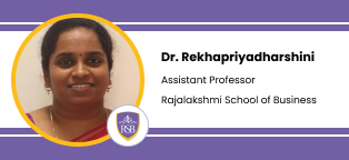 Dr. Rekha Priyadarshini as Assistant Professor at Rajalakshmi School of Business