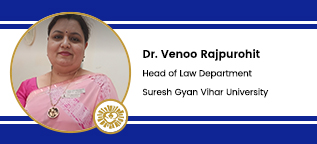 Suresh Gyan Vihar University, Head of the law Department - Dr Venoo Rajpurohit