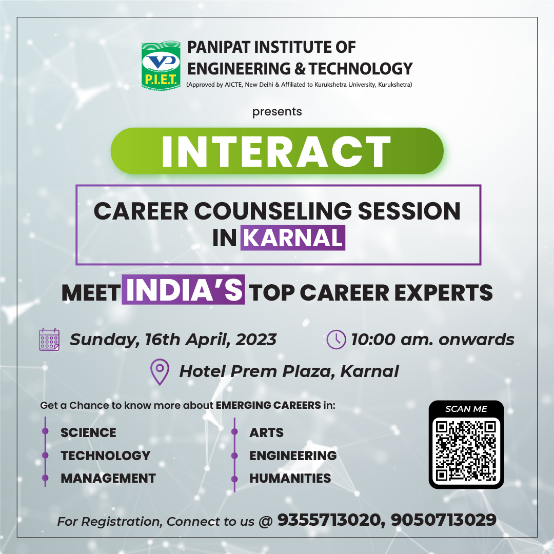 PIET to Organise Career Counselling Event Interact on April 16