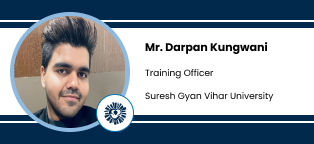 Interview Mr Darpan Kungwani Training Officer at Suresh Gyan Vihar University Jaipur