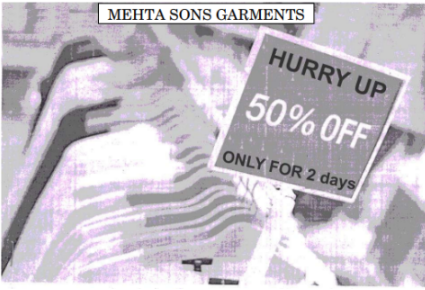 Image of a sign saying 'Hurry Up 50% off Only for 2 days'