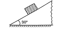 (Image description: Diagram of block on inclined plane with angle 30°)