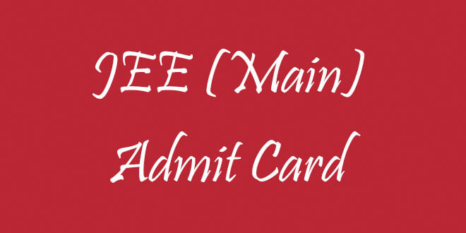 JEE Main 2016 Admit Card