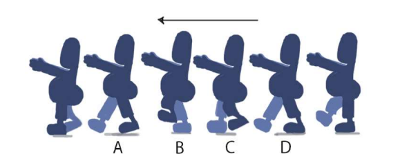 A sequence of a man sleepwalking