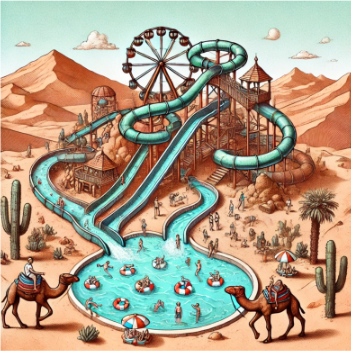  A water amusement park in the desert