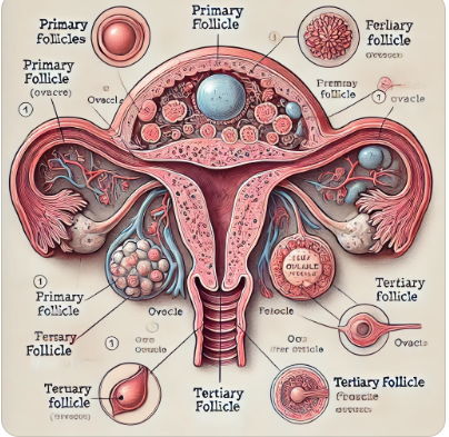 (Image of a diagrammatic sectional view of the ovary)