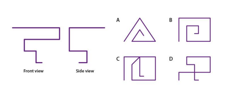 Top view of bent wire