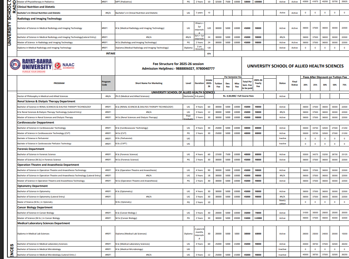 fee Structure