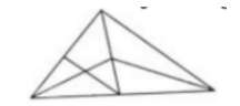 Diagram for the question showing a large triangle with several lines in the middle