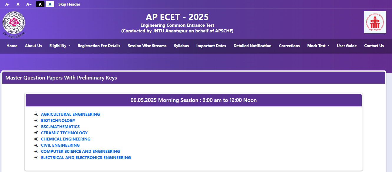 AP ECET Answer Key