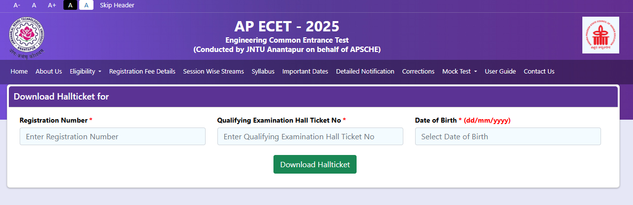 AP ECET Hall Ticket
