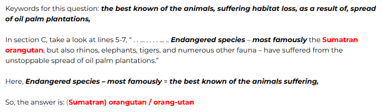 Palm Oil Reading Answers