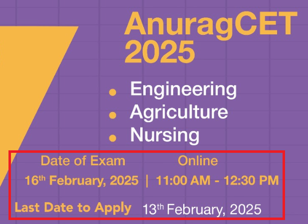 Anurag University Admission 2025 Via Anurag CET