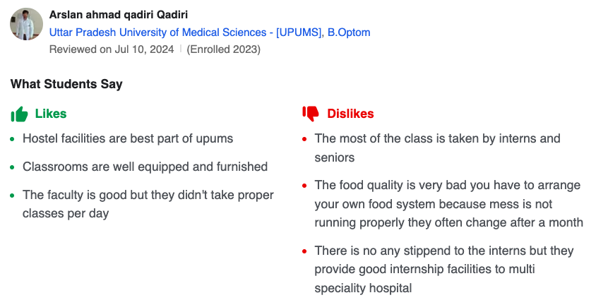 UPUMS Student Review