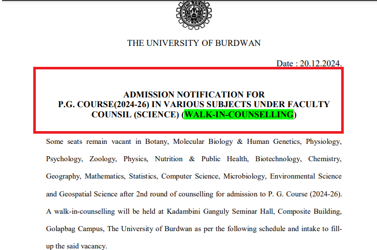 Burdwan University 2024