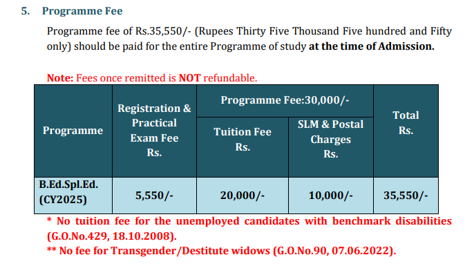 Fee Structure