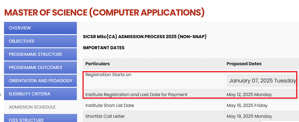 SICSR Opens Admission For MSc CA; Check Fee Details Here
