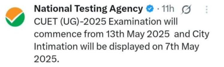 CUET Dates Notification