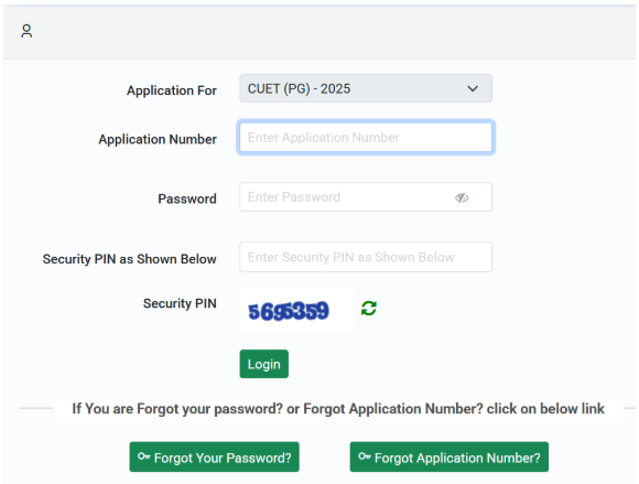 CUET PG Login