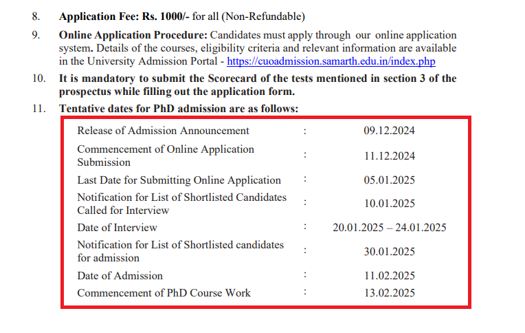 Central University of Odisha PhD Admission 2024-25