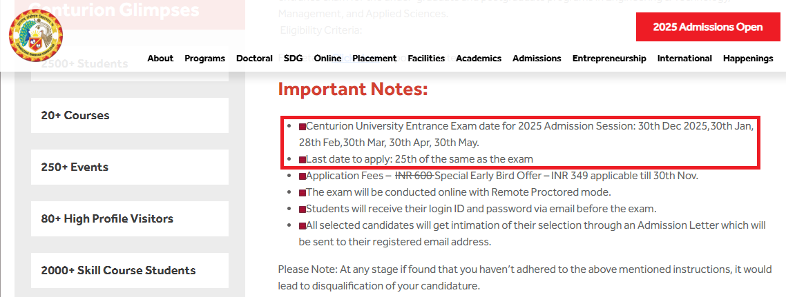 CUTM Admission 2025