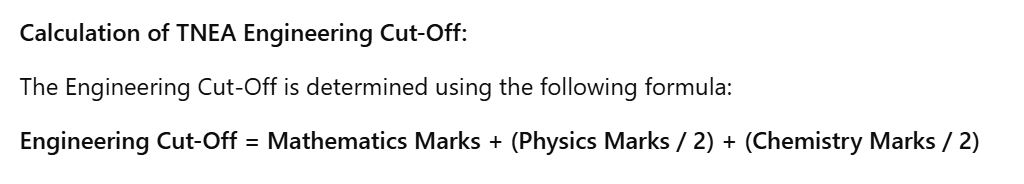 Calculation of TNEA Cutoff 