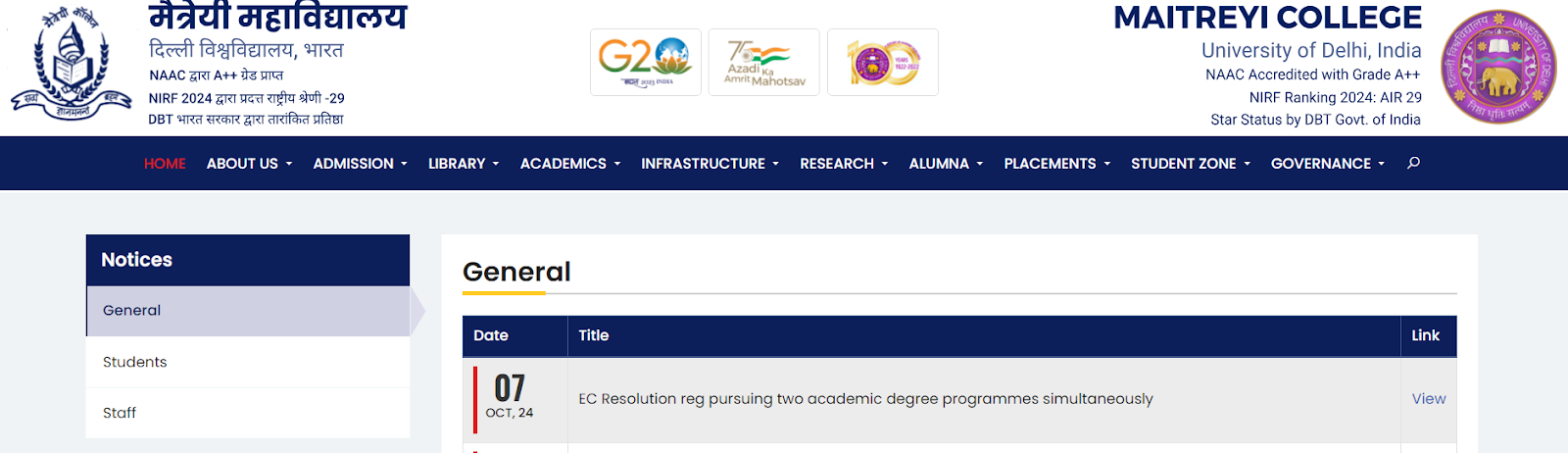 DU Dual Degree Program