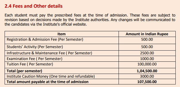Fee Structure