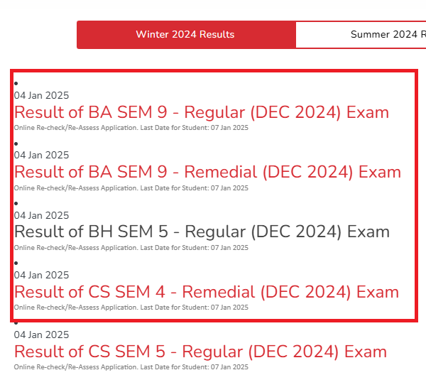 GTU Winter Exam 2024 Results