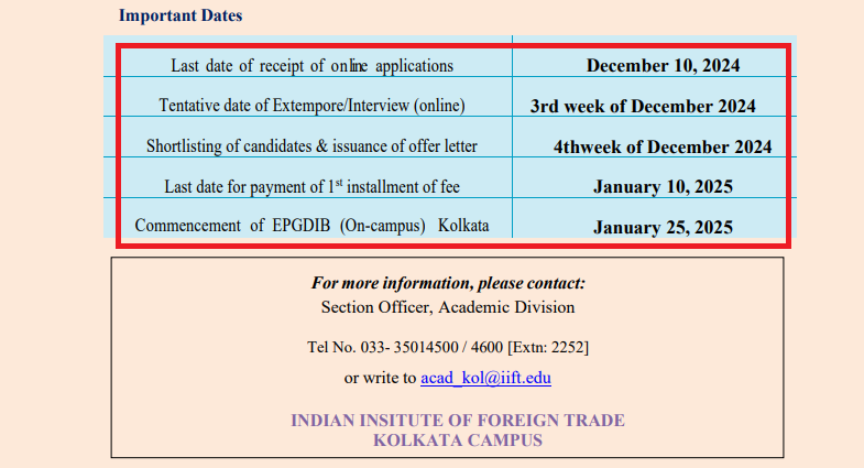 IIFT EPGDIB Admission 2024-25 Open
