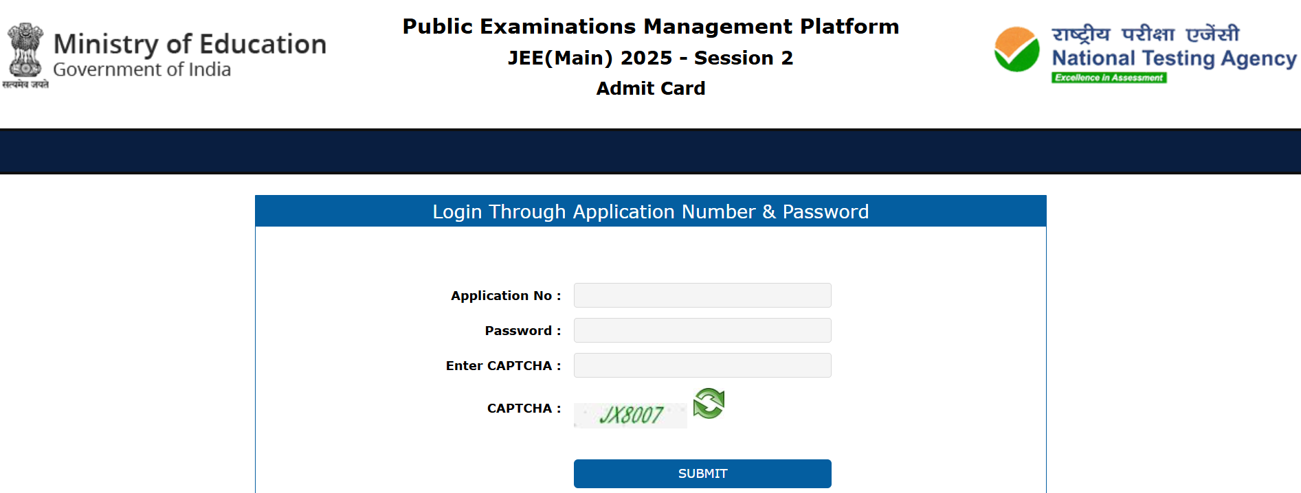 JEE Main login