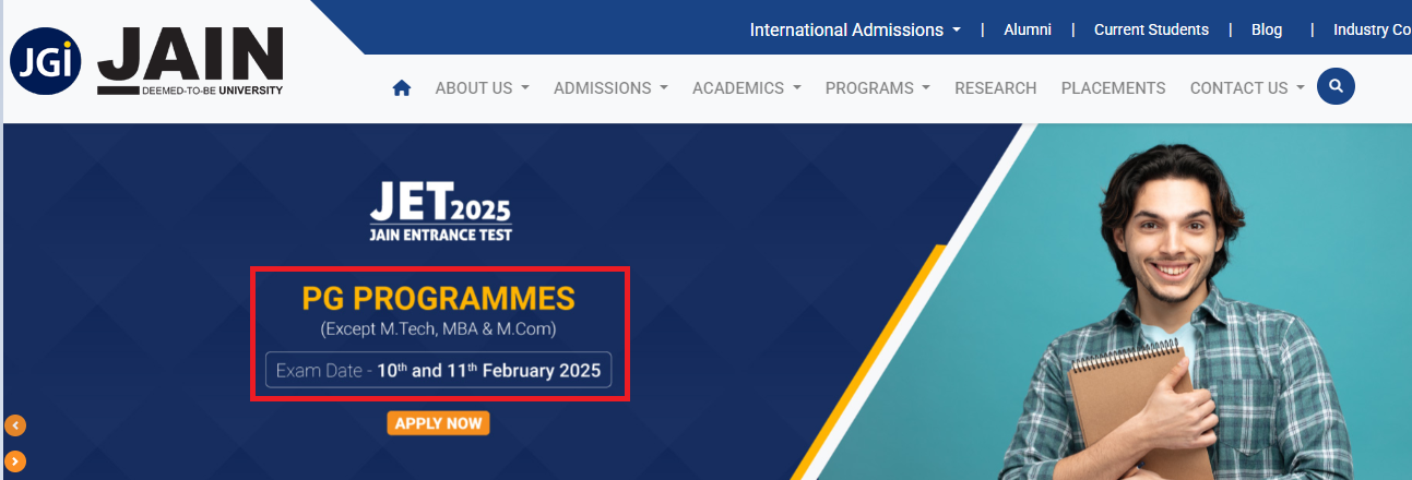 Jain University PG Admission 2025