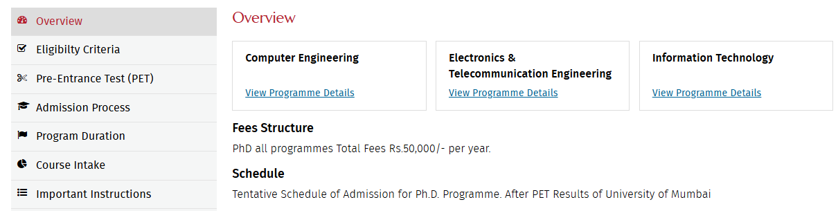 Fee Structure