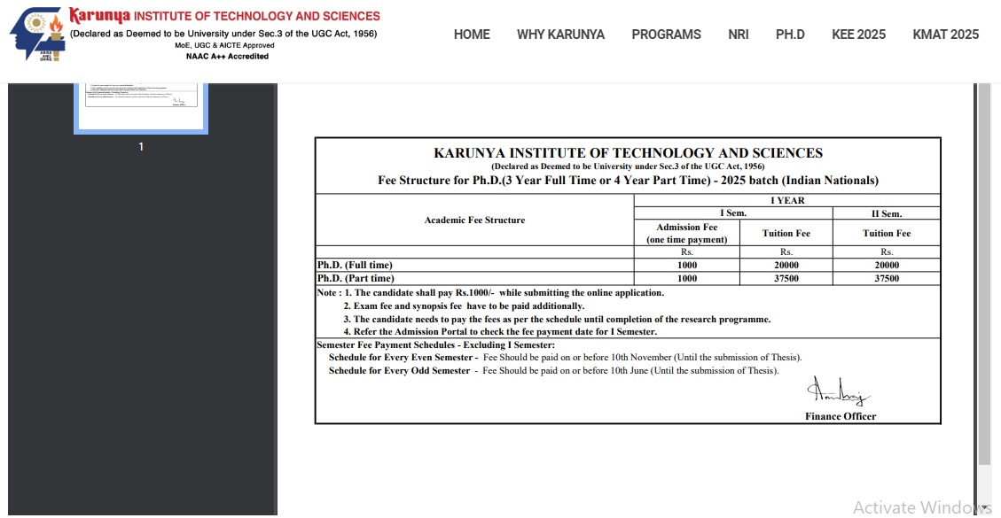 PHd-Fee