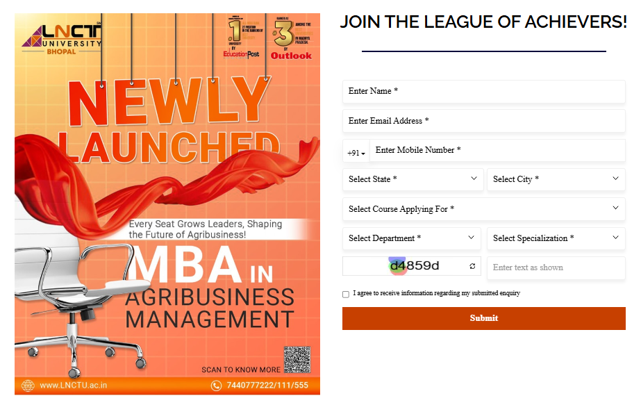 LNCT University Launches MBA in Agribusiness Management For 2025-26