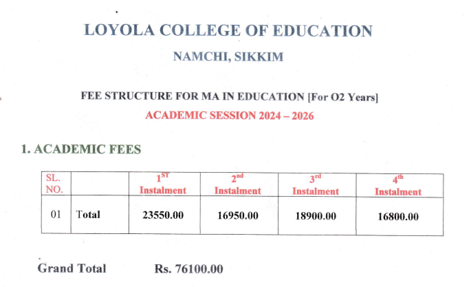 Fee Structure