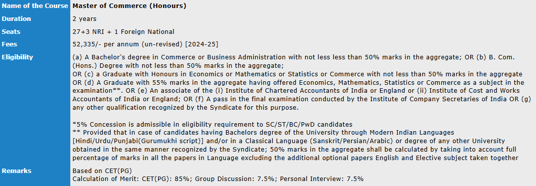Fee Structure