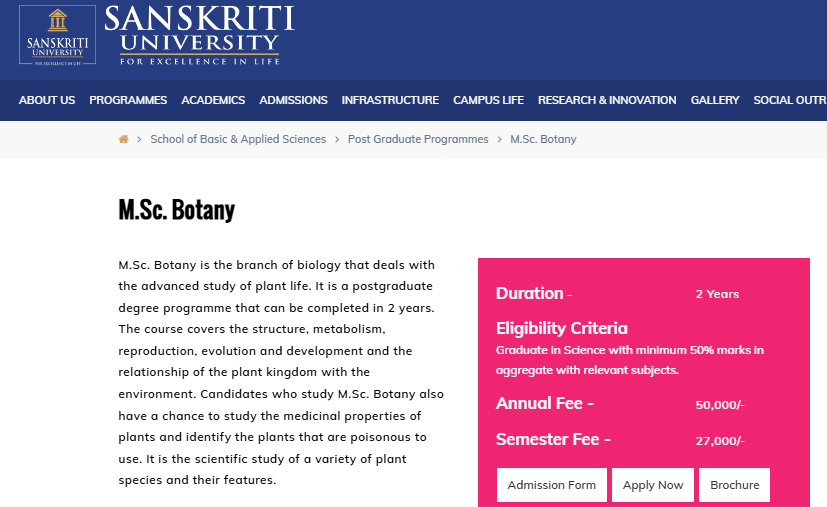 M.Sc Botany fees 2024.png