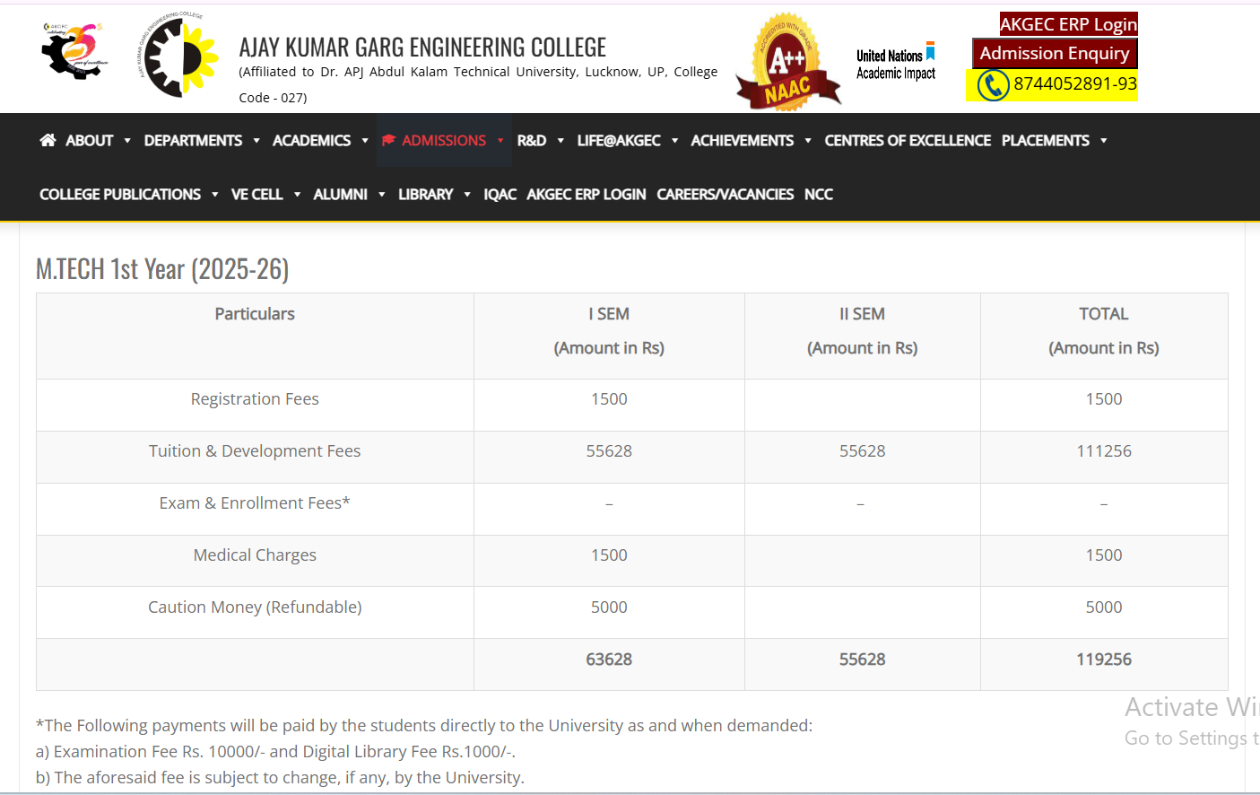 Fee Structure
