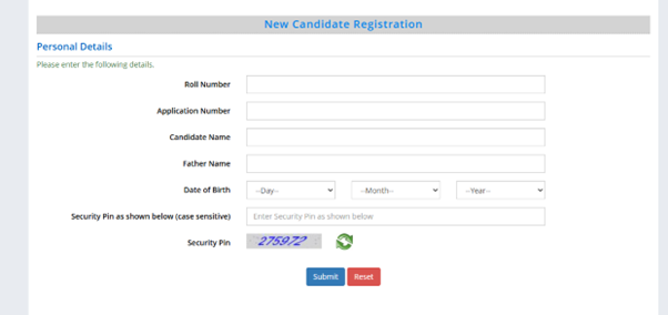 NCHMCT New Candidate Registration