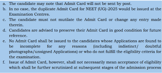 NEET Guidelines