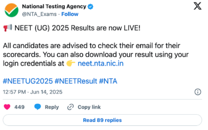 NEET Result Notification