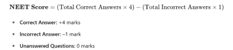 NEET Score calculation formula