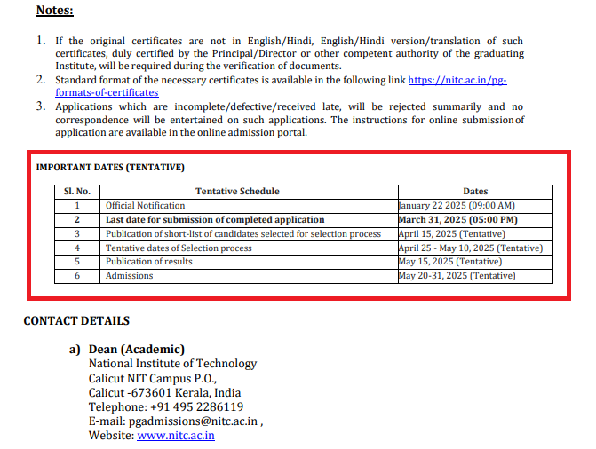 NIT Calicut MBA Admission 2025-27