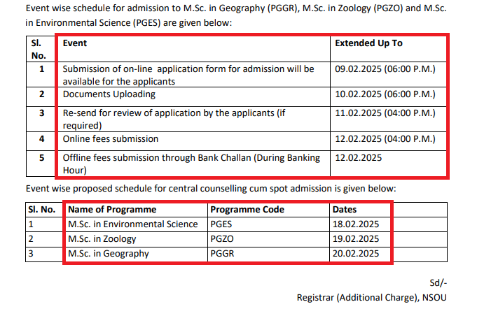 NSOU PGP Admission and Counselling 2024-25