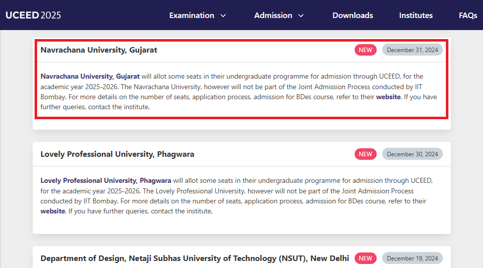 Navrachana University To Accept UCEED Score For B.Des Admission 2025-26