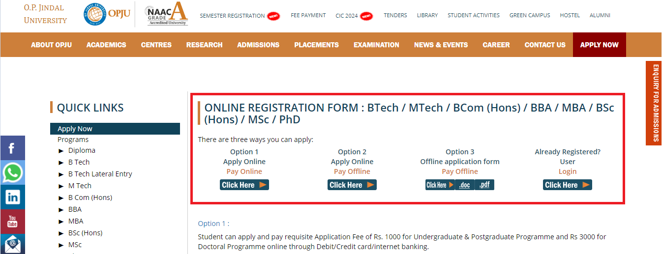OP Jindal University Opens Admission For AY 202526; Apply Now