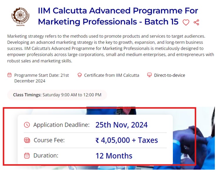 IIM Calcutta Advanced Programme
