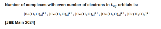 Q14. JEE MAIN Transitions Elements and Coordination Chemistry